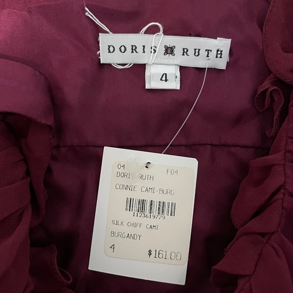 Sold💖NWT Burgundy Silk Chiffon Camisole Size 4 - Picture 5 of 6